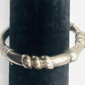 Soviet Solid Silver Hinged Bracelet Handmade USSR Vintage